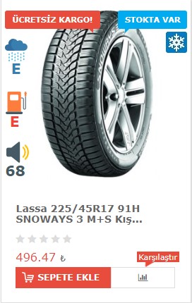 lassa 225 45 r17 kış lastiği